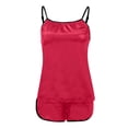 thumbnail image 6 of BONIXOOM Christmas Pajamas For Couples Womens Pajamas Sleepwear Drawstring Sleeveless Solid Sleepwear Sets Wine L, 6 of 7