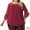 Red, variant on DARING DIVA Women's Plus Ruffle 3/4 Sleeve Elegant Crew Neck Blouse 1X Red