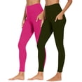 thumbnail image 2 of Lenpel Leggings for Women 2 Pc High Waisted Full Length Workout Yoga Pants Running Athletic Tights with Pockets, 2 of 7