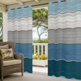 thumbnail image 5 of Outdoor Curtains for Patio Waterproof, Blue Ombre Wooden Windproof Pravicy Outside Porch Blackout Curtain, Farmhouse Retro Wood Gradient Sun Blocking Grommets Curtains for Cabana Gazebo 54"x95", 5 of 9
