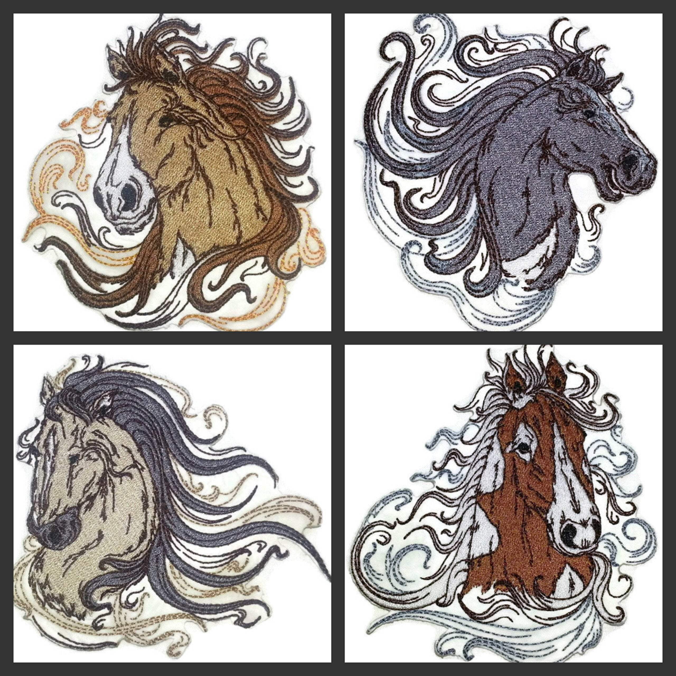Custom and Unique Spirit of Stallions [Spirit of Stallion No.3 ] [Custom and Unique] Embroidered Iron on/Sew Patch 5" 5"]