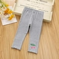 thumbnail image 2 of MeetoTime Infant Toddler Girls Cotton Ribbed Leggings Solid Color Skinny Ankle Length Pants for Kids, 2 of 8