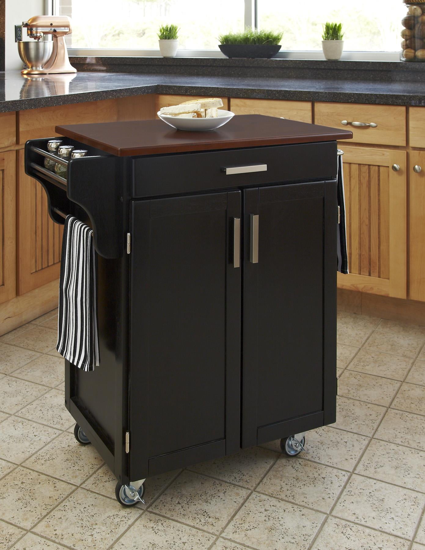 Home Styles Cuisine Cart Cherry Finish with Oak TopFinishCuisine Cart