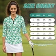 thumbnail image 7 of Uorisanigo Flower Golf Ball Womens Moisture Wicking Casual Tennis Activewear Comfortable Breathable Athletic Polo Workout Tops 3/4 Sleeve Fashion Outing Wear for Women Size S, 7 of 7