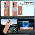 thumbnail image 6 of Compatible with MagSafe Magnetic 2 in 1 Detachable For Samsung Galaxy S23 Wallet Case with Card Holder,for Women Men,PU Leather RFID Blocking Flip Kickstand Credit Slots Phone Case, Rosegold, 6 of 8