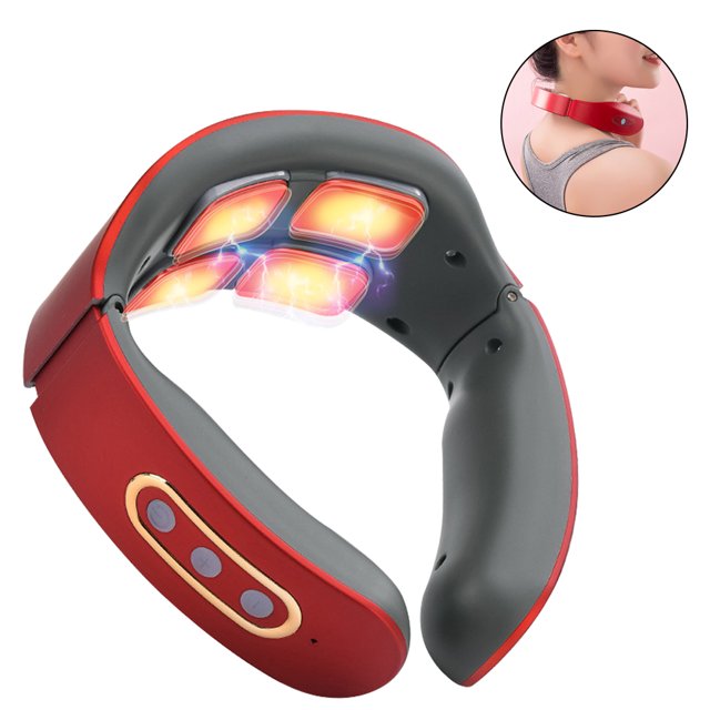 1 pcs Neck Massager with Heat , Pain Relief with Deep Tissue, Hands-Free Portable, 6 Modes 9 Levels Hand Massage Simulation, Intelligent Massage for Sore Relief, A Gift with Free Handbag
