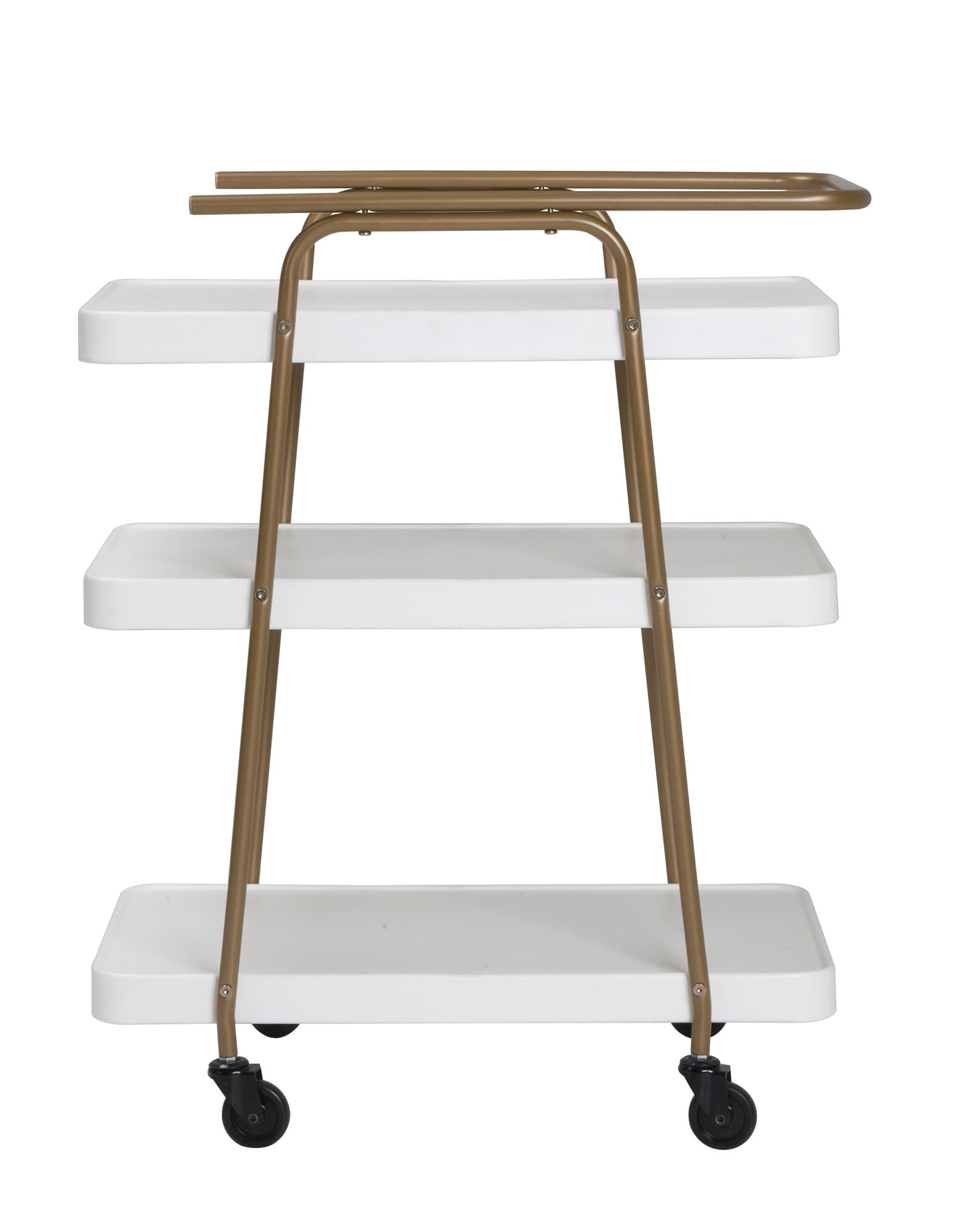 cosco serving cart folding gray on Cosco Stylaire 3 Tier Serving Cart White Gold Walmart Com Walmart Com