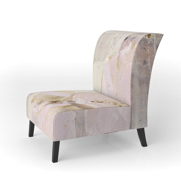 Designart "Elegance I Pink" Upholstered Shabby Chic Accent Chair - Arm Chair