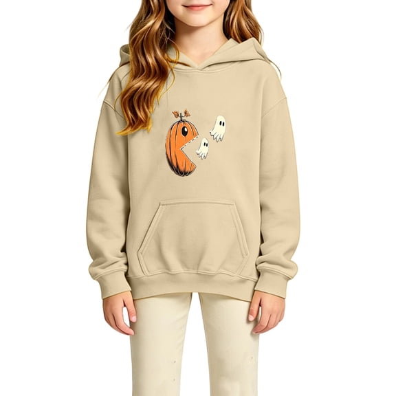 Weebloom Kids Halloween Hoodies For Boys Girls Cute Graphic Fleece Toddler Hoodie Pullover Tops With Pocket,Size 4-14 Y