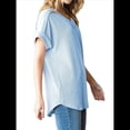 thumbnail image 3 of Blusa Informal de Verano para Mujer, de Corta, con Cuello en V, de Punto, Holgada, , Elegante. Azul L, 3 of 8
