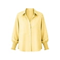 thumbnail image 4 of ClodeEU Women's Lapel Collar Button Down Striped Long Sleeve Shirt,Casual Loose Blouse ,Women's Plus XXL, 4 of 5