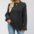 thumbnail image 2 of Women's Sweaters Pullover Cropped Casual Knit Y2K Trendy Summer Concert Clothing Women's Knit Pullover Sweater Casual Loose Fit Semi High Neck Solid Color Basic Top For Fall Winter Comfort Wear, 2 of 8