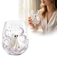 thumbnail image 2 of Cute 2D Ghost Glass Cup with Moon & Star Design, Decorative Halloween Drinking Glass for Coffee Juice Water, Seasonal Home Bar Drinkware Gift for Holiday Parties Ghost 9.3cm/3.66in, 2 of 6