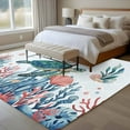thumbnail image 4 of Turtle Coastal Area Rugs 5'x8', Washable Small Throw Rugs for Classroom Bedroom, Summer Beach Ocean Shell Jellyfish Starfish Indoor Outdoor Rug Non-Slip Low Pile Carpet Runner Reversible Floor Mats, 4 of 8