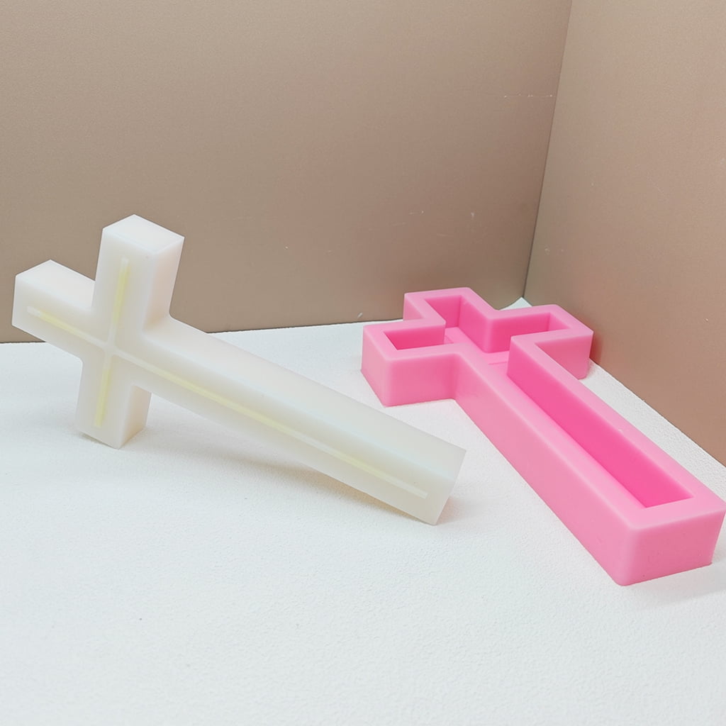 ZPAQI Cross Shaped Candle Molds Cross Shaped Resins Molds
