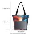 thumbnail image 3 of KLL Tote Bag for Women Red And Blue Sky Dragon Print Shopping Grocery Reusable Bags for Office School Shopping Travel, 3 of 6