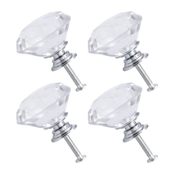 Unique Bargains 40mm Crystal Glass Knob Drawer Pull Handle Knob Dresser Decorative 4pcs (Clear)