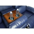 thumbnail image 5 of PonLiving 3 Seater Bonded Leather Reclining Sofa Couch Living Room Furniture, Manual Reclining Sofa with Cup Holders & Drop Down Table for Living Room/Rv Car(Bonded Leather Blue, Sofa), 5 of 5