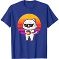 thumbnail image 1 of Cool Cat Kitten Kitty Animal with Sunglasses Holds Coffee T-Shirt, 1 of 1