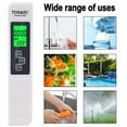 thumbnail image 3 of Professional 3 in 1 tester Water Meter TDS EC Temperature Meter Digital LCD Water Testing Pen Purity Filter Water Quality ,Accurate - WHITE WITH LED_X, 3 of 7