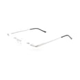 thumbnail image 6 of Pen holder Frameless Silver Reading Glasses +1.50 Small Rectangle Presbyopic Glasses Rimless Metal Business Readers with Case, 6 of 7