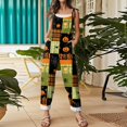 thumbnail image 5 of Stralyhd Halloween Women's Jumpsuits Halloween Party Scoop Neck Jumpsuit Festival Gathering Jumpsuits with Pockets Scary Pumpkin Pattern Wide Leg Trousers Green 3XL, 5 of 7
