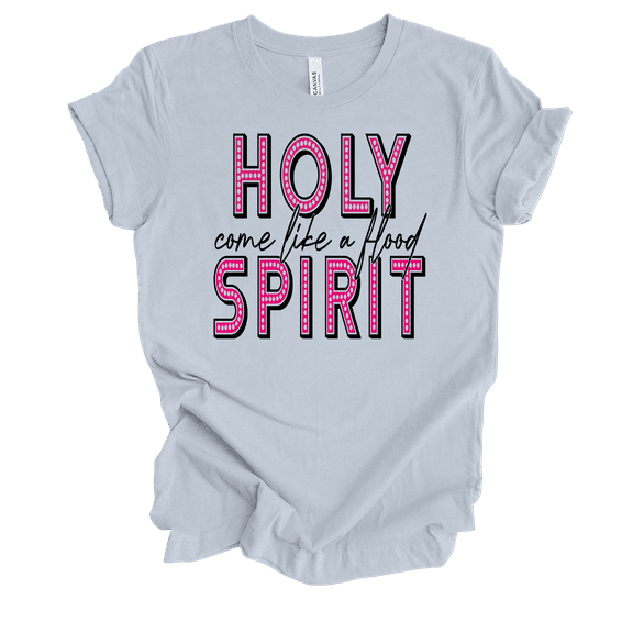 Trenz Shirt Company Fear Not Holy Spirit Come Like A Flood Womens Christian Short Sleeve T-shirt-Light Blue-4xl