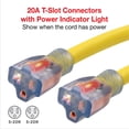thumbnail image 4 of Clear Power 10/4 STOW 3 ft “Y” Power Adapter Extension Cord, Ideal for Generators & Inverters, Yellow, CP10139, 4 of 9
