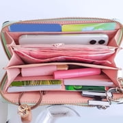 Aellinatey Stylish Cow Print Handheld Wallet PU Card Holder Purse for Fashionable Women