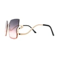 thumbnail image 3 of Luxury Beautiful Rimless Swan Down Temple Arm Butterfly Sunglasses Gold Black Pink, 3 of 4