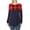 Navy, variant on Womens Plaid Colorblock Long Sleeve Shirt