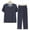 Blue A3, variant on Pajama Set for Women 2 Piece Printed Short Sleeve Round Neck Shirt and Comfortable Lounge Pants