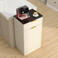 thumbnail image 6 of Jopath 10-Gallon Woodgrain Tilt-Out Trash Can Cabinet with Wave-Textured Drawer and Pull-Out Bin for Living room Bathroom Kitchen White 1, 6 of 9