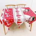 thumbnail image 4 of Camino de mesa navideño de temporada, súper suave, antibolitas, lavable, resistente al desgarro, aislamiento térmico, poliéster, algodón, fiesta de Navidad, camino de mesa de comedor de invierno, I, 4 of 5