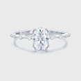 thumbnail image 2 of Bow Jewel 1.87 Ct Oval Cut Lab Created Diamond Engagement Rings - 14K White Gold Plated Rings - Beautiful Wedding Rings - Elegant Jewelry Design for Women's - Christmas Gifts for Her, 2 of 9