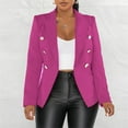 thumbnail image 2 of Breezora Women's Casual Button Down Blazer Jacket Lightweight Spring Autumn Short Coat Lounge Suit L Size Hot Pink, 2 of 8