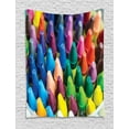 thumbnail image 1 of Crayon Tapestry, Close Up Photo of Cute Painting Crafts in Assorted Colors with Blurred Background, Wall Hanging for Bedroom Living Room Dorm Decor, 60W X 80L Inches, Multicolor, by Ambesonne, 1 of 2