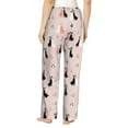 thumbnail image 3 of Xecao White And Black Rabbit Women's Straight Lounge Pajama Pants: The Epitome of Relaxed Sleepwear, 3 of 9