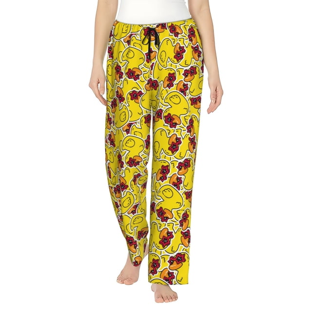 Balery Duck with Star Sunglasses Pantalones de pijama para mujer, pijamas ultraligeros, pantalones de estar por casa-X-Large