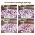 thumbnail image 7 of ODIKA 4'x6' Ultra-Soft Area Rug, Purple Flower Fuzzy Circle Symmetrical Petal Classroom Round None Washable, Bare feet friendly, Silk-Touch for Bedroom Home office, 7 of 7