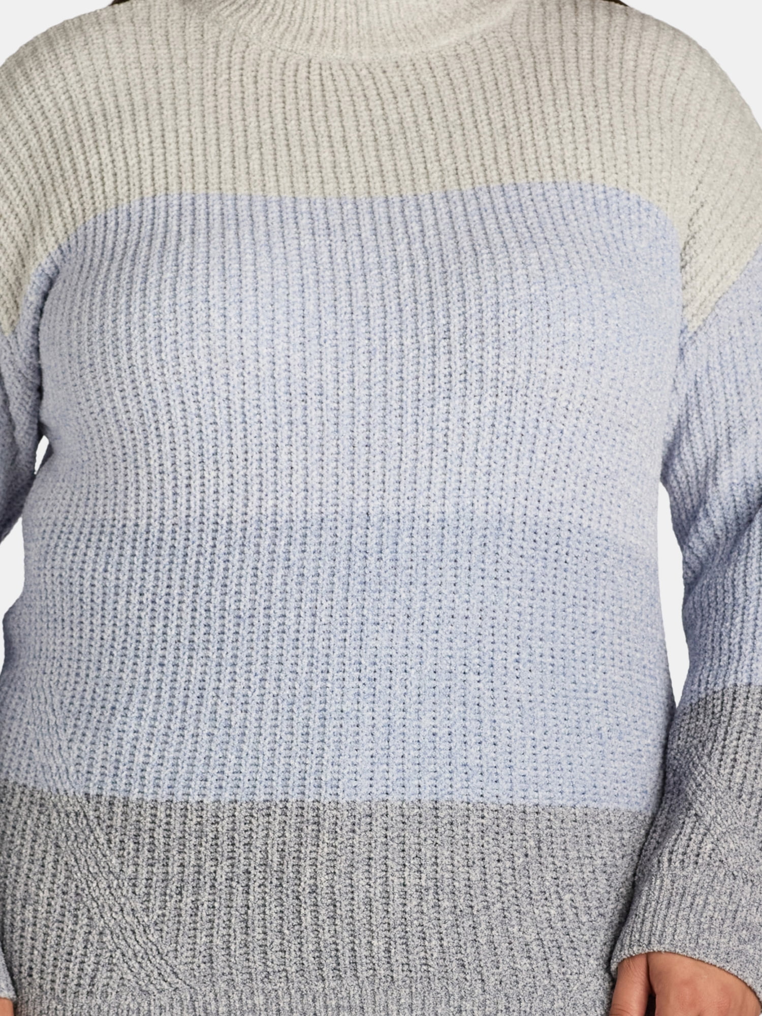 Terra & Sky Women’s Plus Size Mock Neck Chenille Sweater, Sizes 0X-5X