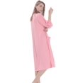 thumbnail image 2 of EFINNY Women's Zipper Front Soft Nightgowns 3/4 Sleeve Robes Comfy Loose Housecoat Loungewear with Pockets, 2 of 9