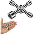 thumbnail image 1 of Lunfar Pack 4 Way Triangle Key Sizes Inner Diameter 7mm/10mm/12mm/13mm/18mm Utility Key for Electrical Box, Gas Water Electric Meter, Cabinet Box, 1 of 4