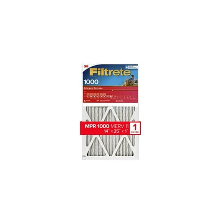 

3M Filtrete 1000 Mpr 14 X 25 X 1 Allergen Defense Air Filter 4Pk