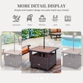 thumbnail image 6 of Outsunny 22'' Rattan Wicker Side Table with Steel Frame, Umbrella Insert Hole, Sand Bag for Outdoor, Patio, Garden, Backyard, Brown, 6 of 9