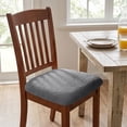 thumbnail image 4 of Velvet Stretch Dining Chair Seat Covers Thick Soft Elastic Chair Cushion Slipcover for Kitchen Dining Room Curved Seat Protector Washable, 4 of 6