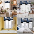 thumbnail image 5 of Blue Gray Valance Curtain Abstract Color Block Window Valances Rod Pocket Short Curtains Window Treatments for Kitchen Bedroom Bathroom Laundry 54" x 18", 5 of 9