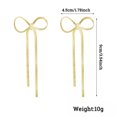 thumbnail image 3 of K-KED 1 Pair Women Drop Earrings Vintage Gold Plated Flat Snake Chain Bow Earrings-Silver, 3 of 9