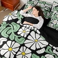 thumbnail image 4 of Homewish White Green Boho 7pcs Queen Bedding,Vintage Daisy Flowers Bedding Comforter Set Queen,Black Reversible, 4 of 8