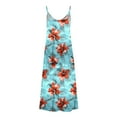 thumbnail image 4 of Ovzne Robes d'Été pour Femmes 2025 Robe Robes d'Été pour Femmes Imprimé Sans Manches Col Rond Robe Décontractée Longues Robes de Printemps Imprimée Liquidation, 4 of 5
